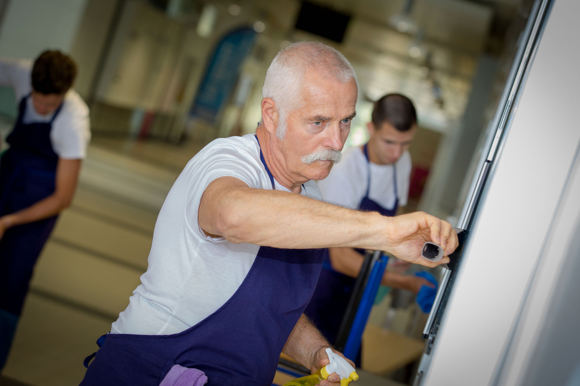 Cleaning a hospital